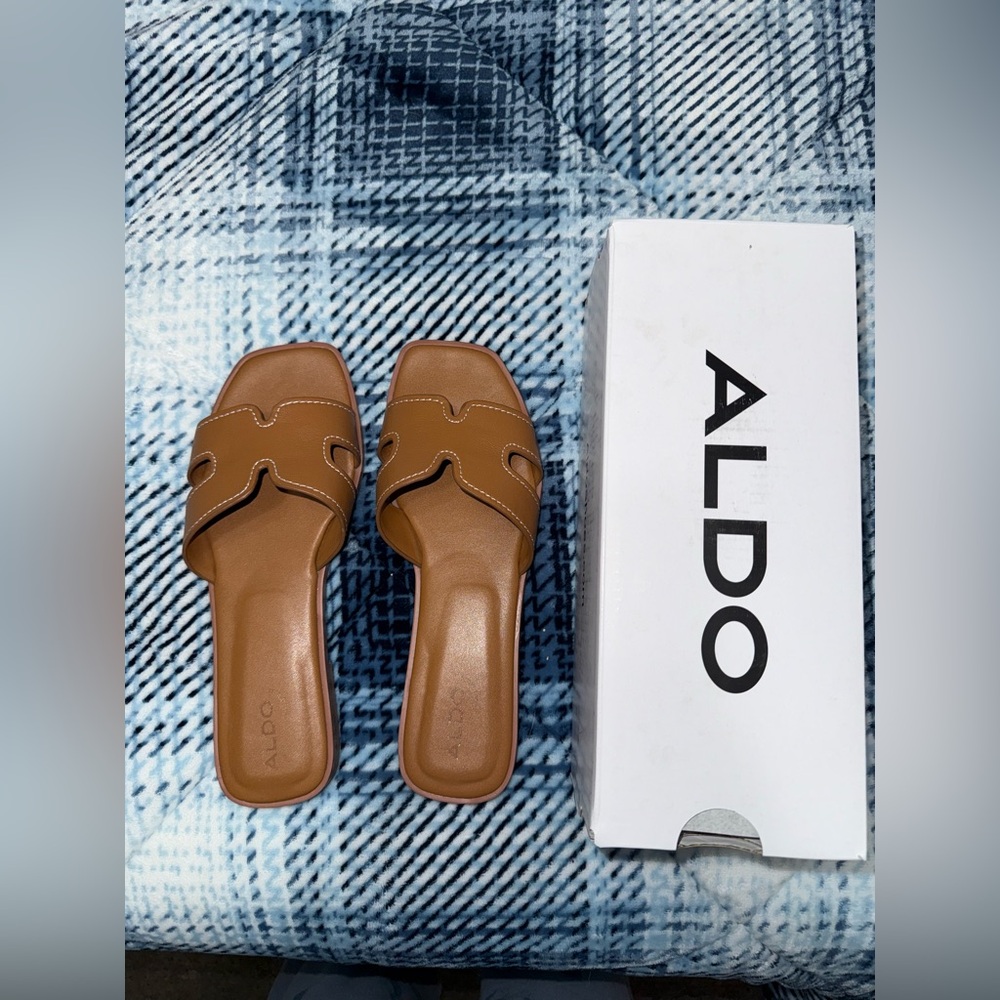 ALDO Medium Brown Slide Sandals